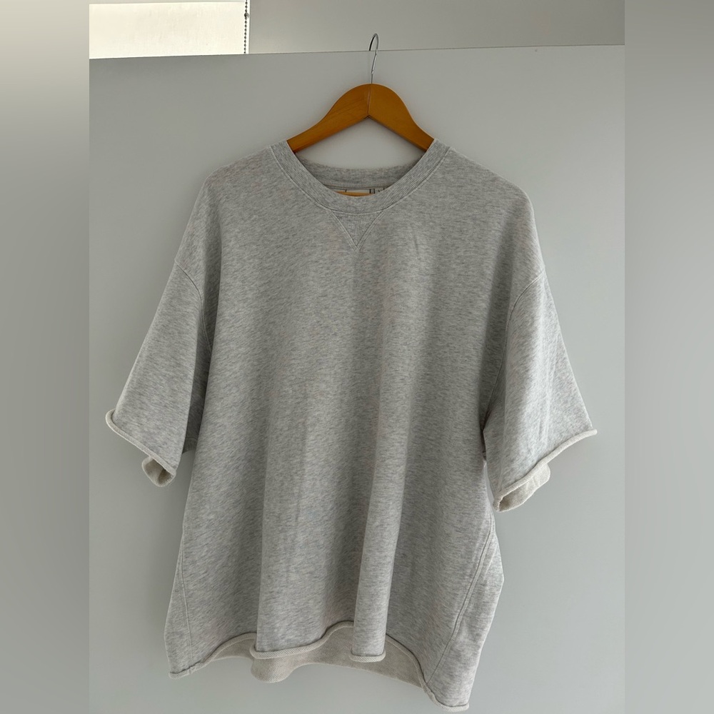 Aritzia Light Gray Women's Short-Sleeve Sweatshirt